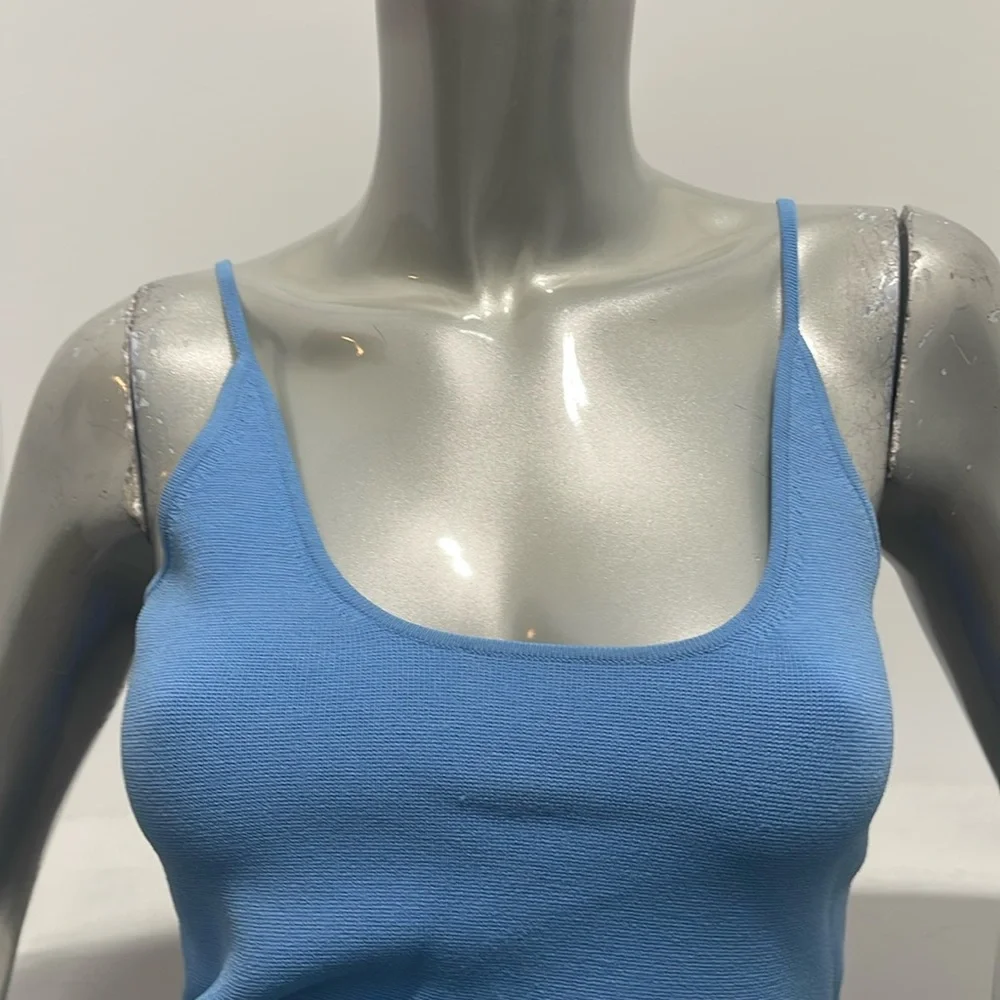 A.L.C. Ava Blue Crop Knit Tank Top - Picture 12 of 14